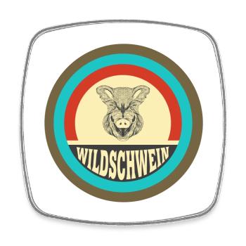 Wildschwein Vintage Design - Viereckiger Kühlschrankmagnet - Weiß - Vorne