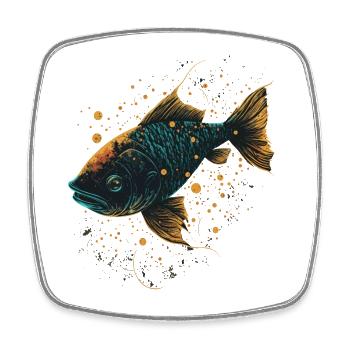 Japanese Fish - Square fridge magnet - white - Front