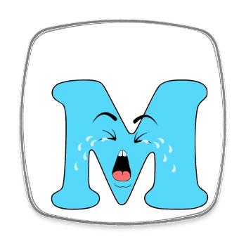 M - Viereckiger Kühlschrankmagnet - Weiß - Vorne