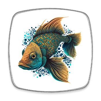 Fly Fishing - Square fridge magnet - white - Front