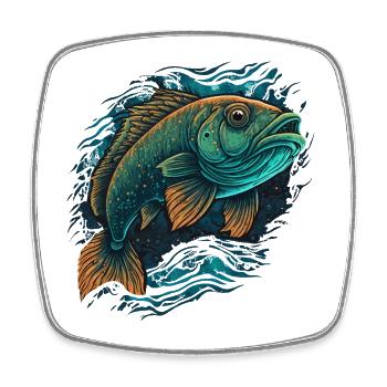 Fish - Square fridge magnet - white - Front