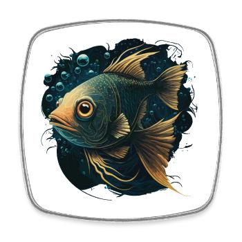 Cute Fish - Square fridge magnet - white - Front