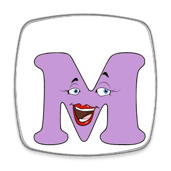 M - Viereckiger Kühlschrankmagnet - Weiß - Vorne