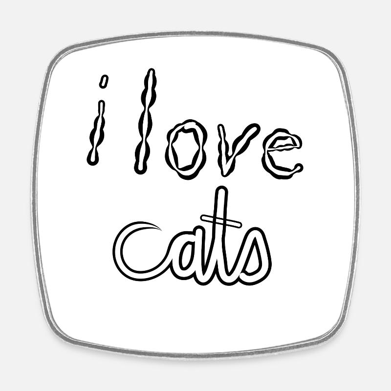 J’AIME LES CHATS - Magnet carré - blanc