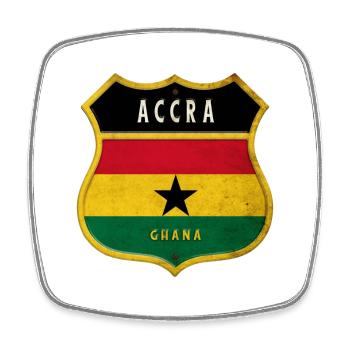 Design du drapeau d'Accra - Magnet carré - blanc - Devant
