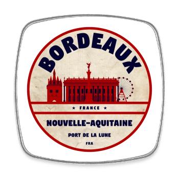 Bordeaux Port de la Lune Vintage - Viereckiger Kühlschrankmagnet - Weiß - Vorne
