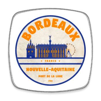Bordeaux Port de la Lune Retro - Viereckiger Kühlschrankmagnet - Weiß - Vorne
