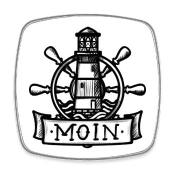 Moin (Nordsee) - Viereckiger Kühlschrankmagnet - Weiß - Vorne