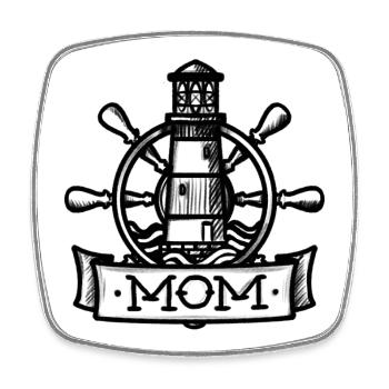 Seafarers' MOM (for seafarers) - Square fridge magnet - white - Front