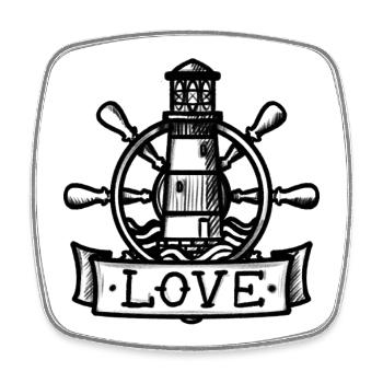 Seafarers' Love (for seafarers) - Square fridge magnet - white - Front