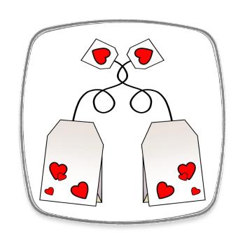 Valentinstag Tee - Viereckiger Kühlschrankmagnet - Weiß - Vorne