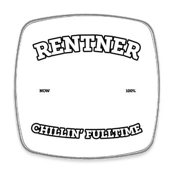 Rentner - Chillin’ FullTime (white) - Viereckiger Kühlschrankmagnet - Weiß - Vorne