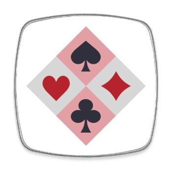 Vintage playing card colors - Square fridge magnet - white - Front