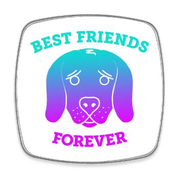 Dogs - Best Friends Forever (history) - Square fridge magnet - white - Front
