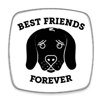 Dogs - Best Friends Forever (black) - Square fridge magnet - white - Front