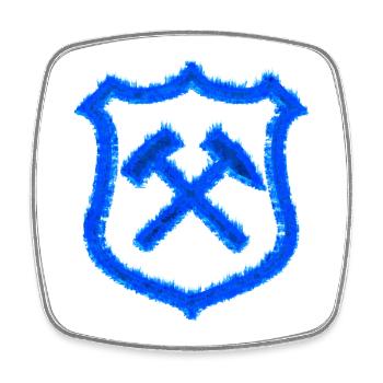 Hammer und Schlägel Bergbau Schalke Kohle Geschenk - Viereckiger Kühlschrankmagnet - Weiß - Vorne
