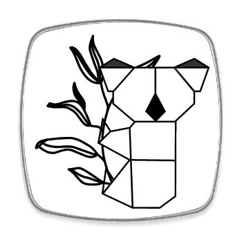 Koala auf Eukalyptus - Viereckiger Kühlschrankmagnet - Weiß - Vorne
