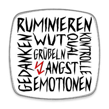 RUMINIEREN - GRÜBELN EMOTIONEN - GEFÜHLE - Viereckiger Kühlschrankmagnet - Weiß - Vorne