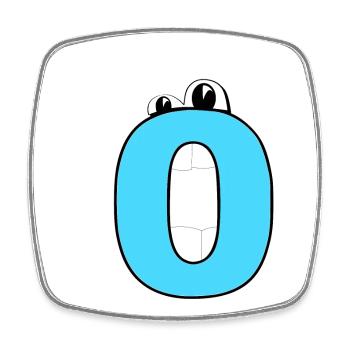 O - Viereckiger Kühlschrankmagnet - Weiß - Vorne