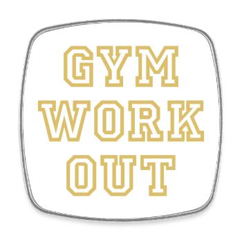 GYM WORK OUT Fitness Bodybuilding Sport - Viereckiger Kühlschrankmagnet - Weiß - Vorne