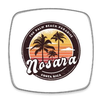Nosara Costa Rica Palmen Design - Viereckiger Kühlschrankmagnet - Weiß - Vorne