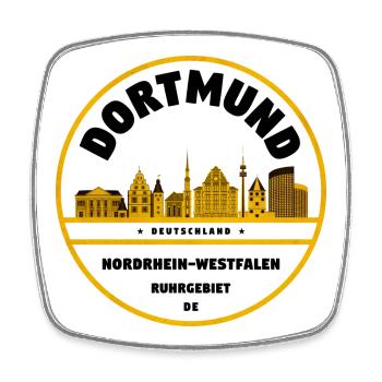 Golden City Skyline Skyline - Square fridge magnet - white - Front