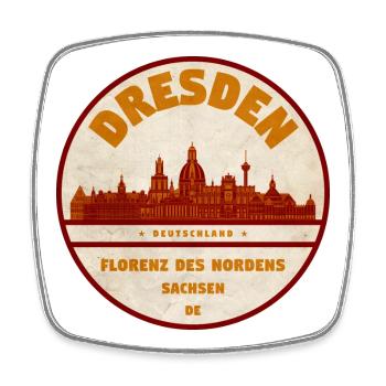 Enseigne vintage Dresden Skyline - Magnet carré - blanc - Devant