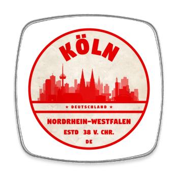 Cercle vintage de la Skyline de Cologne - Magnet carré - blanc - Devant