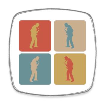 Saxophone design - Square fridge magnet - white - Front