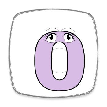 O - Viereckiger Kühlschrankmagnet - Weiß - Vorne
