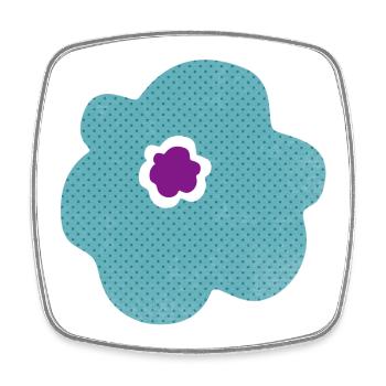 Blume skandinavisch Dekoration Punkte Blüte Flower - Viereckiger Kühlschrankmagnet - Weiß - Vorne