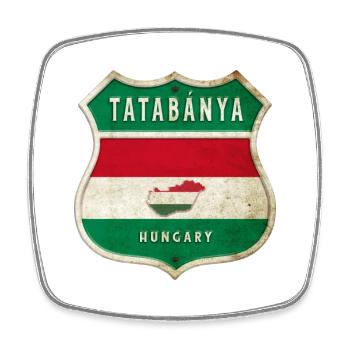 Tatabánya Ungarn Wappen Flaggen Design - Viereckiger Kühlschrankmagnet - Weiß - Vorne