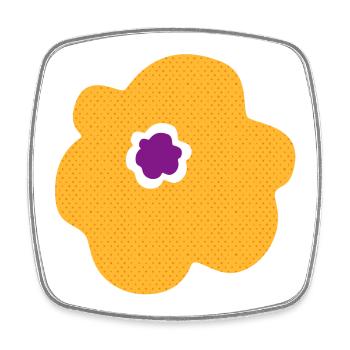 fleur jaune printemps points fleur énergie nature - Magnet carré - blanc - Devant