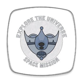 Space Mission Explore The Universe - Square fridge magnet - white - Front