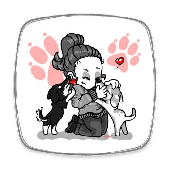Hundemutti Hundemama Tierlieb Hund - Viereckiger Kühlschrankmagnet - Weiß - Vorne