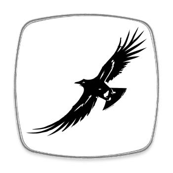Raven - Flying Raven - Square fridge magnet - white - Front