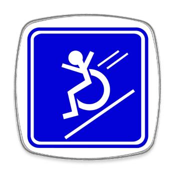 Cette personne en fauteuil roulant se dépose rapidement * - Magnet carré - blanc - Devant