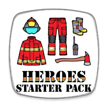 Firefighter Helmet Lifesaver Statement Fire Brigade - Square fridge magnet - white - Front