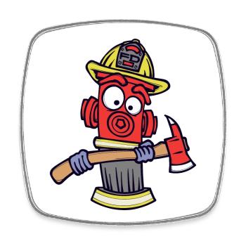 Fire extinguishers Fire brigade Fire protection Firefighter - Square fridge magnet - white - Front