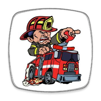Firefighter Firefighter Fire Engine Lifesaver - Square fridge magnet - white - Front