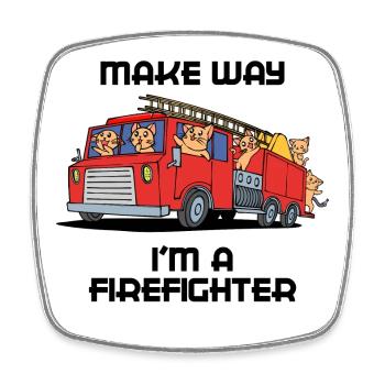 Fire Brigade Statement Fire Engine Professional Fire Brigade - Square fridge magnet - white - Front