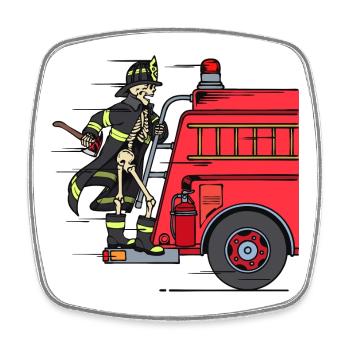 Fire Engine Firefighter Firefighter Rescuer - Square fridge magnet - white - Front