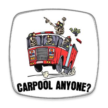 Professional fire brigade fire brigade statement fire engine - Square fridge magnet - white - Front