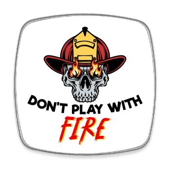 Feuerwehrhelm Feuerwehr Feuer Retter Statement - Viereckiger Kühlschrankmagnet - Weiß - Vorne