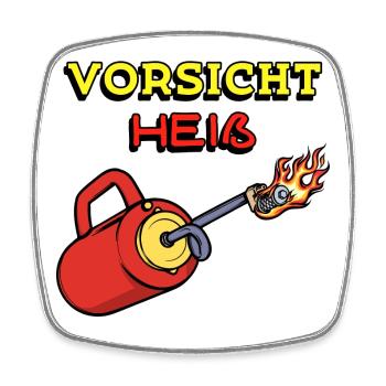 Feuerlöscher Brennen Feuer Feuerwehr Statement - Viereckiger Kühlschrankmagnet - Weiß - Vorne