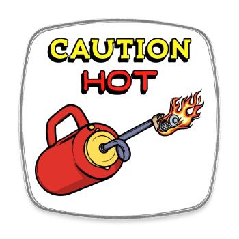 Fire Protection Fire Brigade Fire Extinguisher Statement - Square fridge magnet - white - Front