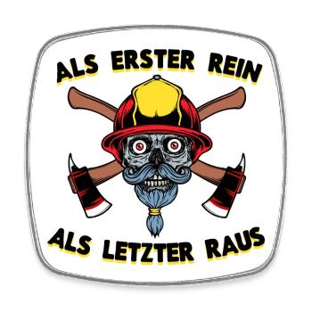 Feuerwehr Statement Feuerwehrmann Löscharbei - Viereckiger Kühlschrankmagnet - Weiß - Vorne