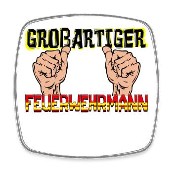 Lebensretter Feuerwehr Statement Feuerwehrmann - Viereckiger Kühlschrankmagnet - Weiß - Vorne