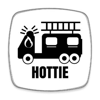 Fire engine fire protection fire brigade slogan - Square fridge magnet - white - Front