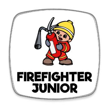Volunteer Fire Brigade Lifesaver Statement - Square fridge magnet - white - Front